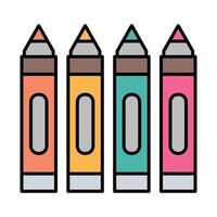 Crayons Line Icon vector