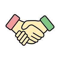 Handshake Line Filled Icon Design vector