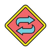 Bidirectional Line Filled Icon Design vector