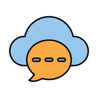 Cloud Messaging Line Icon vector