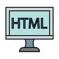Html Line Filled Icon Design vector