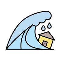 Tsunami Line Icon vector