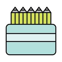 Color Pencils Line Icon vector