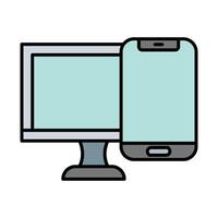 Responsive Design Line Filled Icon Design vector