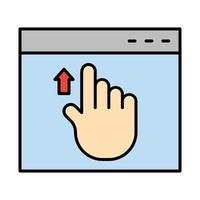 Scroll Up Line Filled Icon Design vector