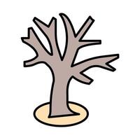 Dry Tree Line Filled Icon Design vector