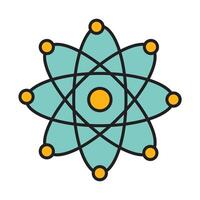 Atom Line Filled Icon Design vector