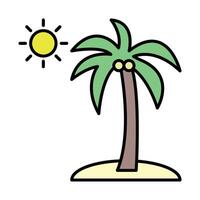 Coconut Tree Line Filled Icon Design vector