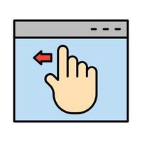 Swipe Line Filled Icon Design vector