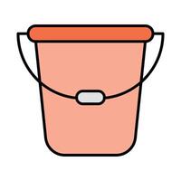 Water Bucket Line Filled Icon Design vector