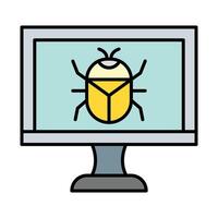 Bug Line Filled Icon Design vector