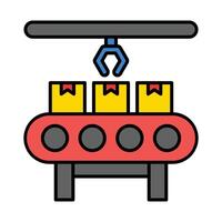 Assembly Line Line Filled Icon Design vector