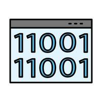 Binary Code Line Filled Icon Design vector