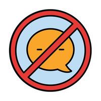 No Message Line Icon vector