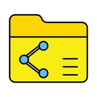File Sharing Line Filled Icon Design vector