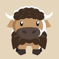 Bison with detailed illustration of light and shadow vector