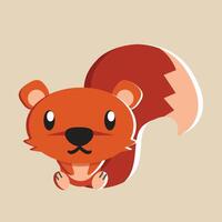 Squirrel with detailed illustration of light and shadow vector