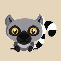 Lemur with detailed illustration of light and shadow vector