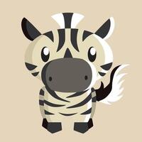 Zebra with detailed illustration of light and shadow vector
