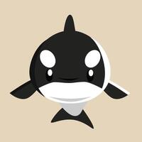 Orca with detailed illustration of light and shadow vector