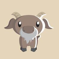 Goat with detailed illustration of light and shadow vector