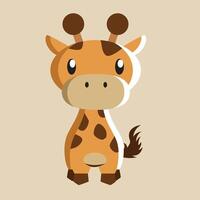 Giraffe with detailed illustration of light and shadow vector