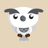 White Owl with detailed illustration of light and shadow vector