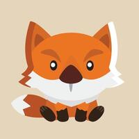 Fox with detailed illustration of light and shadow vector