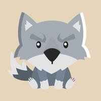 lobo con detallado ilustración de ligero y sombra vector