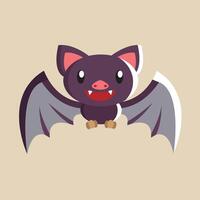 Bat with detailed illustration of light and shadow vector