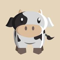 vaca con detallado ilustración de ligero y sombra vector