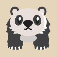 Panda with detailed illustration of light and shadow vector