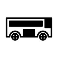 autobús icono o logo ilustración contorno negro lleno estilo vector