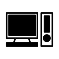 computer icon or logo illustration outline black filled style vector