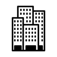 edificio icono o logo ilustración contorno negro lleno estilo vector