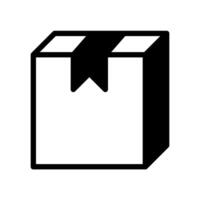 caja icono o logo ilustración contorno negro lleno estilo vector