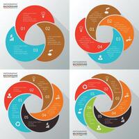 Circle elements set for infographic. Template for cycle diagram, graph, presentation and round chart. Business concept with 3, 4, 5, 6 options, parts, steps or processes. vector