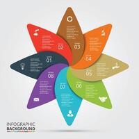 Infographic abstract diagram with 7 options, parts, steps or processes. vector