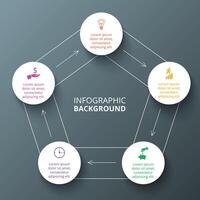 Pentagon infographic. Template for cycling diagram, graph, presentation. Business concept with 5 options, parts, steps or processes. vector