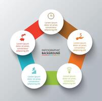 Cycle infographic. Template for diagram, graph, presentation. Business concept with 5 options, parts, steps or processes. vector