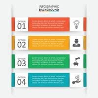 horizontal rayas para infografía. modelo para diagrama, grafico, presentación. negocio concepto con 4 4 opciones, partes, pasos o procesos. vector