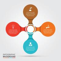Cycle diagram infographic with 3 options, parts, steps or processes. vector