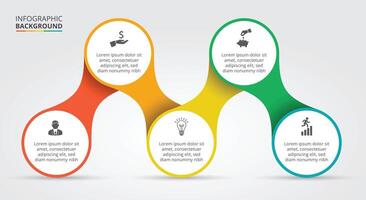 Abstract infographic. Template for diagram, graph, presentation and chart. Business concept with 5 options, parts, steps or processes. vector