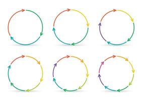 Outline circle arrows for infographic. Template for diagram, graph, presentation and chart. Business concept with 3, 4, 5, 6, 7, 8 options, parts, steps or processes. vector