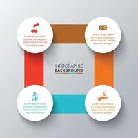 Square with circles elements for infographic. vector