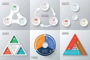 infografía elementos conjunto con 3 opciones, partes, pasos o procesos. vector