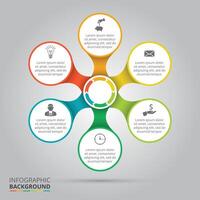 Circles element for infographic. Template for cycling diagram, graph, presentation and chart. Business concept with 6 options, parts, steps or processes. vector