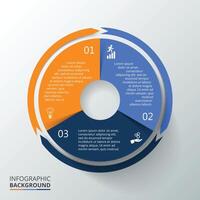 Circle element infographic with arrows. Template for cycling diagram, graph, presentation. Business concept with 3 options, parts, steps or processes. vector