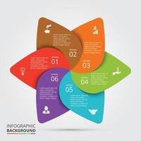 Infographic abstract diagram with 7 options, parts, steps or processes. vector
