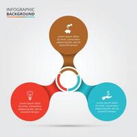 Cycle diagram infographic with 3 options, parts, steps or processes. vector